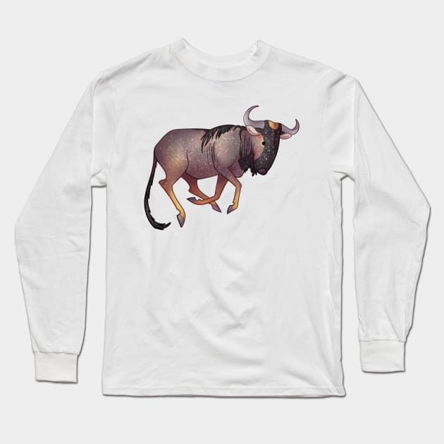 Cozy Wildebeest Long Sleeve T-Shirt by Phoenix Baldwin